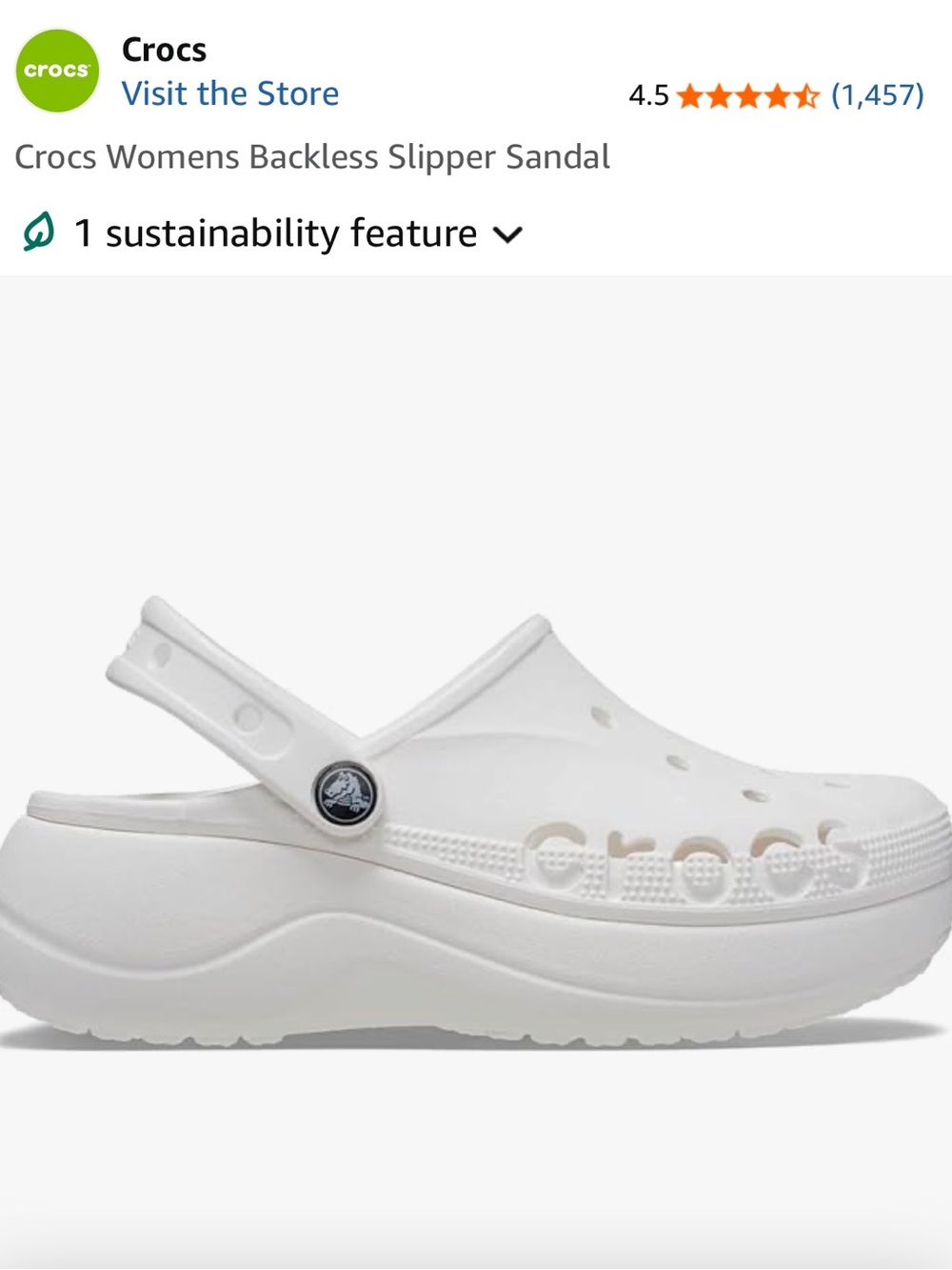 CROCS logo platform in white size 10 GUC!